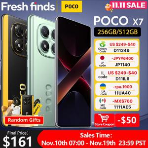 【브랜드+】POCO X7 스마트폰 디멘시티 7300-울트라 6.67인치 120Hz AMOLED 디스플레이 45W 5110mAh 50MP 카메라 IP68 샤오미 하이퍼OS NFC