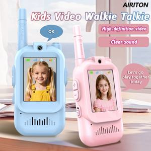 AIRITON JK200 어린이 비디오 인터콤 무전기 귀여운 화면 간편 사용 충전식 대용량 배터리 귀여운 햄 라디오 선물용
