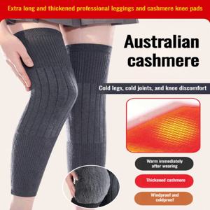 노인을 위한 겨울용 긴 튜브형 캐시미어 무릎 보호대, 추운 날씨와 관절염에 효과적