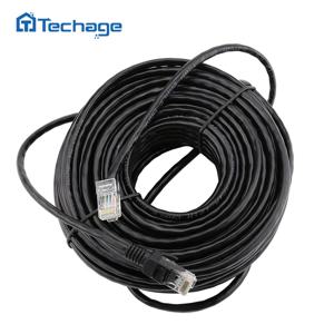 Techage 10M 20M 30M 50M cat5 이더넷 네트워크 케이블 RJ45 패치 CCTV POE IP 카메라 시스템 용 실외 방수 LAN 케이블 와이어