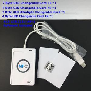 ACR122U nfc 13.56Mhz rfid 리더 라이터, 읽기 쓰기 7 바이트 UID 변경 가능 제로 섹터 0 블록 쓰기 가능 카드, GUI용, PCSC MF 소프트웨어