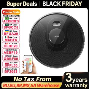 (프로모션 코드: GCC800)ABIR X8 로봇 진공 청소기, 레이저 시스템, 다중 바닥지도, 구역 청소, 가정용 카펫 세척을위한 제한 된 지역 설정