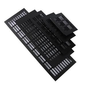 1pc 알루미늄 합금 천공 시트 에어 벤트 블랙 환기 그릴 옷장 신발 에어컨 홈 장식 커버 구멍