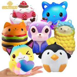 스퀴시 말랑이 스트레스볼 Squishy Kawaii 동물 유니콘 케이크 사슴 팬더 Squishies 천천히 상승 스트레스 공 fidget 장난감 어린이를위한 음식 장난감을 짜내십시오