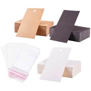 50pcs 5x9cm 크래프트 종이 카드 자기 접착 가방 긴 드롭 귀걸이 쥬얼리 디스플레이 포장에 대 한 빈 골 판지 홀더 태그