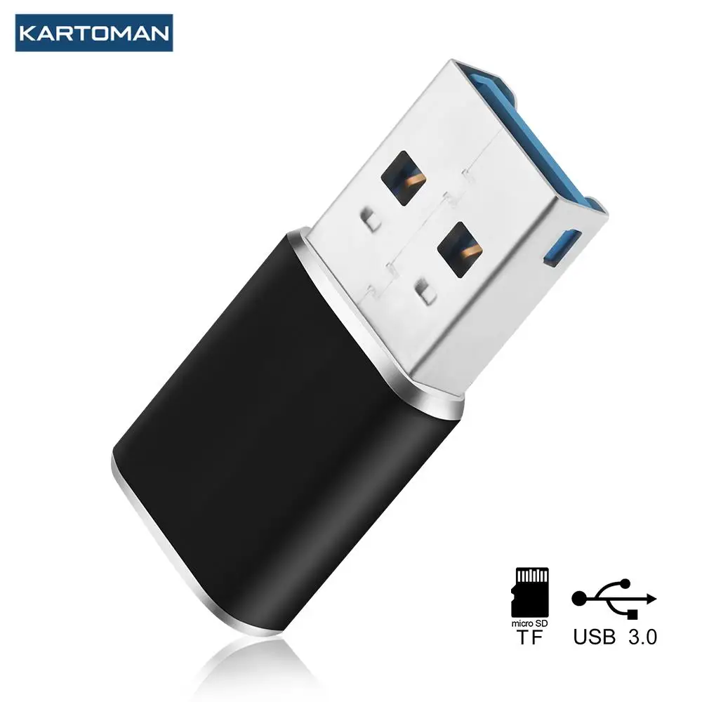 KARTOMAN 알루미늄 미니 usb 3.0 메모리 카드 리더 어댑터 TF 마이크로 SD pc 컴퓨터 노트북