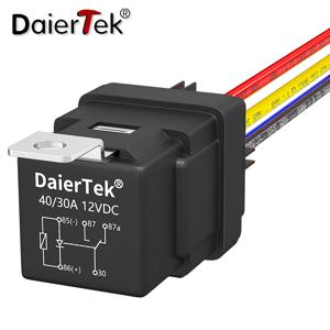 1PC SPDT 5 핀 방수 자동 릴레이 12V 40A 헤비 듀티 14AWG 12 볼트 자동차 릴레이 키트 자동차 용 Bosch 스타일 및 하네스 세트