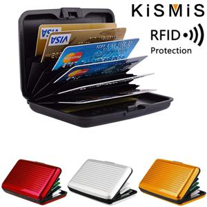 KISMIS RFID 금속 지갑 및 비즈니스 ID 신용 카드 여성 남성 비즈니스 ID 신용 카드, 보호기 지갑 카드 홀더 패키지 상자