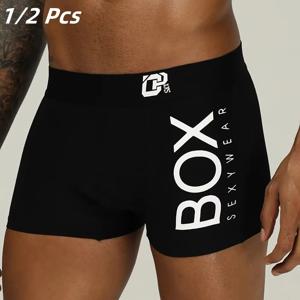 1/2Pcs ORLVS Mens Boxer 섹시한 속옷 부드러운 롱 복서 코튼 소프트 언더 팬츠 남성 팬티 3D 파우치 반바지 착용 바지 짧은