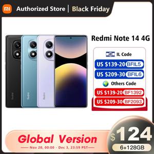 Xiaomi Redmi Note 14 글로벌 버전 MediaTek Helio G99-Ultra 108MP AI 카메라 6.67
