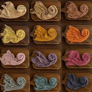 40x180cm 신생아 사진 소품 부드러운 높은 신축성 아기 랩 면화 포대기 사진 바구니 배경 아기 액세서리