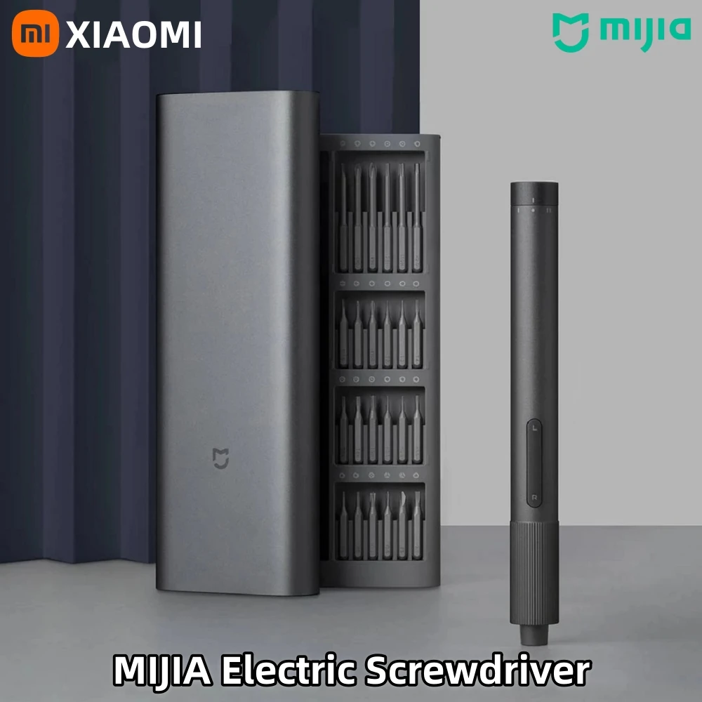 Xiaomi Mijia 전기 정밀 드라이버 키트 2 기어 토크 제어 400 나사 1 Type-C 충전식 자기 알루미늄 케이스 MI