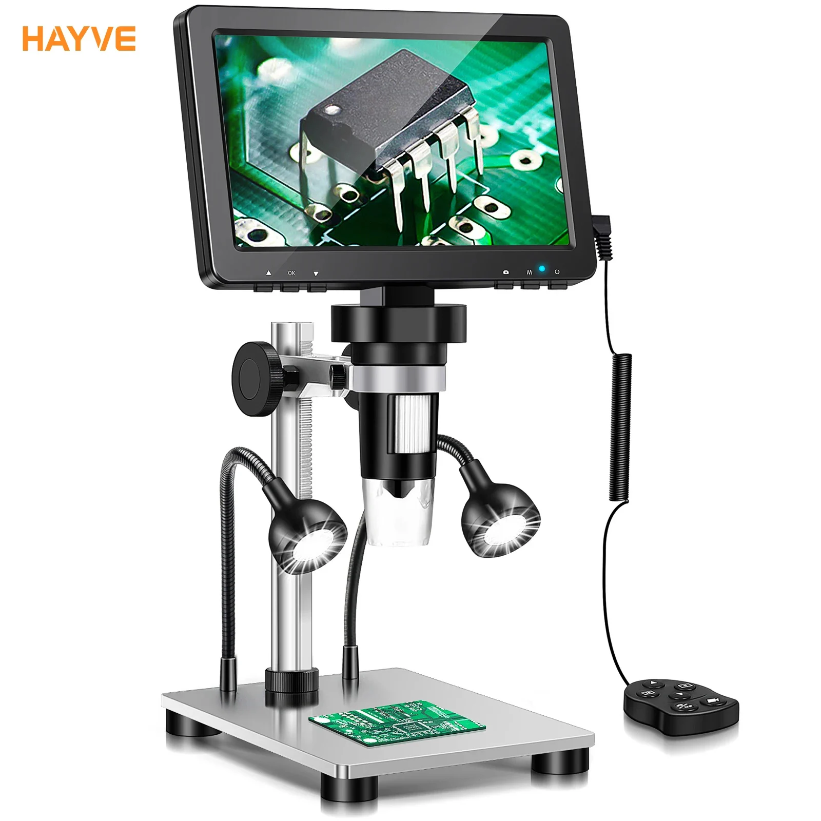 Hayve 디지털 현미경 1200X 납땜 현미경 동전 12MP PCB 회로 수리 돋보기 Windows/Mac OS와 호환 가능