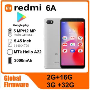 샤오미 레드미 6A 스마트폰, 글로벌 펌웨어, 5.45 인치, 13MP MediaTek Helio A22, 3000mAh, 얼굴 인식 중고 전화