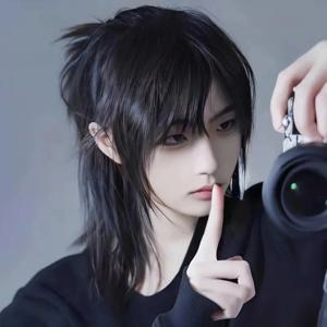 짧은 멀렛 헤어 가발 앞머리 포함 합성 직모 애니메이션 남성용 검정 회색 녹색 헤어 가발 일상 파티 코스프레용