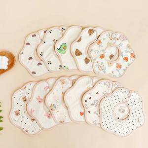 3pcs 방수 코 튼 거 즈 아기 Bibs 새로운 흡수성 타액 수건 신생아 Burp Cloths Bandana Scarf for Boys Girls Feeding Bibs