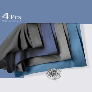 남성용 얇은 속옷, 빠른 건조 통기성 반바지, 아이스 실크 복서, 언더팬츠 패션, 신제품, 4 개