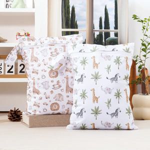 Elinfant 2PCS 휴대용 기저귀 가방, 여행용 방수 보관 가방, 해변, 수영장, 체육관 용 습식 건조 가방