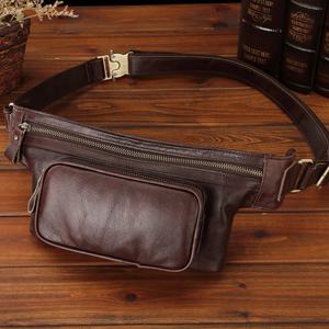 남성용 패니 웨이스트 백, 진짜 가죽 슬링 숄더 크로스바디 백, 야외 스포츠 백팩, 럭셔리 디자인