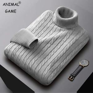AutumnTurtleneck 니트 스웨터 야외 솔리드 컬러 풀오버 streetwear 겨울 따뜻한 경량 기본 트위스트 스웨터 남자
