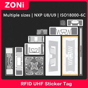 RFID UHF 코팅지 태그 18000-6C 860-960MHz RFID UHF 스티커 PET 태그 U8/U9 칩 전자 라벨 915 MHz 고품질 20PCS