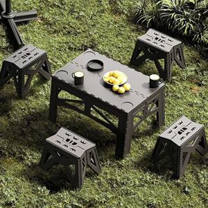 야외 접이식 플라스틱 테이블 휴대용 캠핑 피크닉 책상 단순 실용 접이식 책상 야외 조명 럭셔리 라이트 테이블