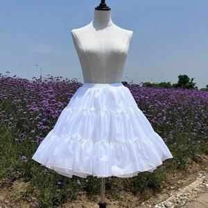 짧은 시폰 Tulle 스커트 Crinoline Undershirt 로커빌리 웨딩 페티코트 여성 성인 투투 하프 슬립 프릴 스커트