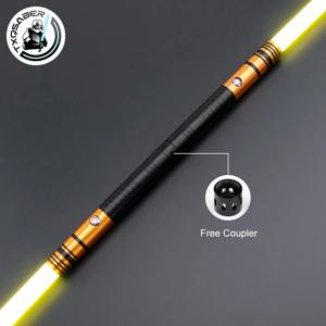 TXQSABER 네오 픽셀 광선 검 이동식 블레이드가있는 이중 블레이드 헤비 결투 검 57cm 금속 힐트 블래스터 색상 변경 완구