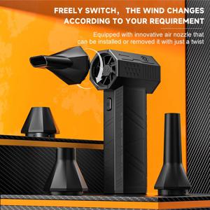 X3Mini 충전식 공기 송풍기, 먼지 청소용 터보 선풍기 송풍기, 브러시리스 터보 제트 선풍기 공기 압축기, 4 깍지, 110000RPM