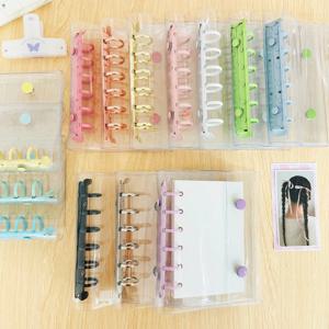 A7 더블 Botton 다채로운 투명 PVC 소프트 커버 바인더 커버 저널 스케치북 액세서리 일기 사무용품