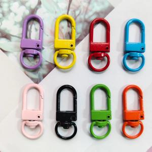 10/50Pcs 다채로운 Carabiner 걸쇠 열쇠 고리 랍스터 걸쇠 회전 키 체인 패스너 후크 금속 스냅 후크 DIY Crafting Supplie