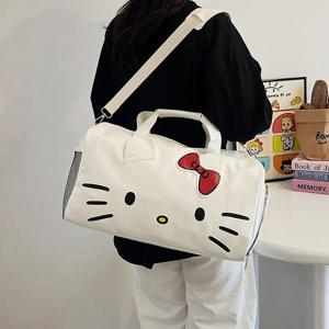 헬로 키티 패션 배낭 만화 디자인 대용량 여성 여행 가방 더플 백 숄더 백 피트니스 보관 가방