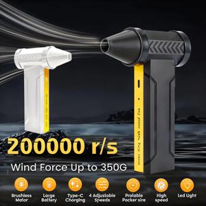 200000 RPM 무선 공기 송풍기 풍속 60 메터/초 강력한 먼지 송풍기 브러시리스 터보 팬 제트 야외 충전식 송풍기 10000mAh