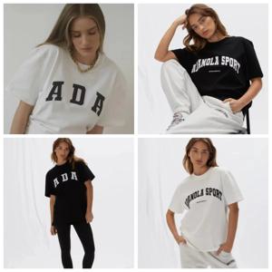 여름 영국 패션 스포츠 브랜드 Adanola 여성 순수 코튼 반팔 크루 넥 티셔츠 커플 루즈 반소매 탑