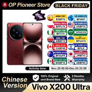 VIVO X200 Ultra 5G 스마트폰 Snapdragon 8 Elite 6.82'' AMOLED LCD 6000mAh 90W 플래시 충전 50MP+200MP 카메라 NFC Android 15