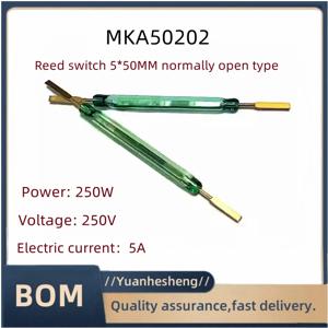 MKA50202 리드 스위치 5*50MM 정상 개방형 고전력 고전류 5A 센서 자기 제어 스위치 MKA50202