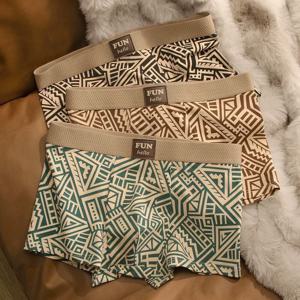 남자의 통기성 편안한 속옷 아메리칸 스타일 맞춤형 복서 반바지 인쇄 유행 민족 복고풍 광장 언더 팬츠