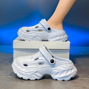 남성용 여름 두꺼운 밑창 미끄럼 방지 드라이빙 겸용 큰 사이즈 비치 슬리퍼 캐주얼 홀 슈즈 편안한 스포츠 슬리퍼