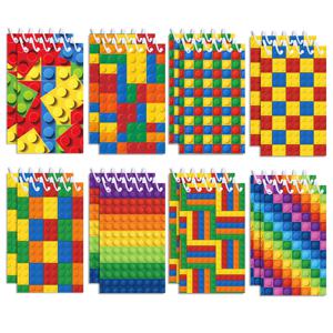 8/16/24pcs 빌딩 블록 나선형 포켓 노트 휴대용 미니 메모 패드 코일 소책자 어린이 선물 Office 편지지 학교 일기