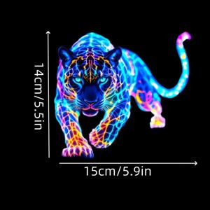 1PC 활기찬 네온 레오파드 오토바이 스티커 스쿠터 연료 탱크에 대 한 방수 전면 페어링 비닐 데칼 자동차 창 장식