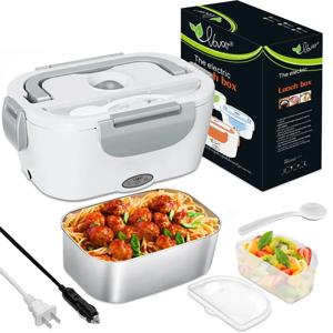 3-in-1 전기 도시락 보온기 - 빠른 가열 12V/24V/110V 휴대용 음식 용기 (성인, 트럭 운전사 및 직장인용)