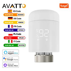 AVATTO Tuya 1-6PCS Zigbee TRV 라디에이터 액츄에이터 밸브 Alexa Google 홈용 온도 조절 라디에이터 밸브 온도 컨트롤러