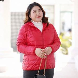 2023 신상 플러스 사이즈 여성용 경량 후드 다운 재킷 숏 스타일 코튼 코트 가을 겨울 슬림핏 중국 브랜드