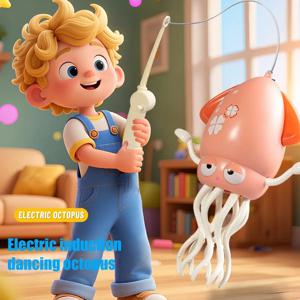 전기 춤추는 문어 장난감 스마트 센서 마법 춤추는 음악 오징어 장난감 3세 이상 어린이 남아 여아 생일 선물 재미있는 오징어 장난감