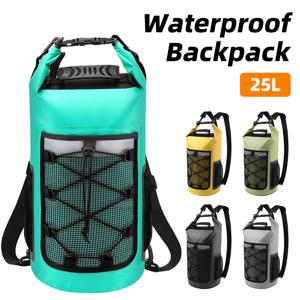25L 방수 배낭 야외 스포츠 롤 탑 PVC 드라이 백 수영 표류 보트 카약 카누 캠핑 여행 가방