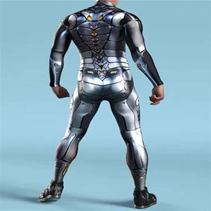 신상 바 퍼포먼스 슈트 로봇 테마 타이트핏 남성 의상 퓨처 테크 머슬 디자인 파티 무대 의상