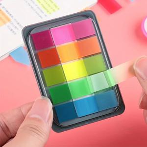 방수 컬러 투명 스티커 메모, 미니 셀프 접착 포스트잇 패드, 플래너 가정 및 사무실 학교용, 100 매