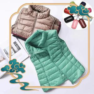 신상 가을 겨울 여성용 초경량 오리털 조끼 자켓 여성 90% 화이트 덕다운 조끼 민소매 코트 겨울 자켓 여성용