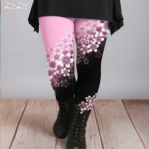 여성 레깅스 에스닉 스타일 그래픽 플로럴 팬츠 바지 폴리에스터 스판덱스 스트레치 신축성 있는 허리, 컨트롤 폴 Y2K 스트리트웨어