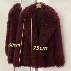 여성용 퍼 코트 가을 겨울 최신 패션 핑크 인조 퍼 코트 우아하고 두꺼운 따뜻한 인조 퍼 재킷 여성용 2025